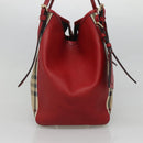 BURBERRY Nova Check Shoulder Bag Nylon Beige Gold Auth 125324-3