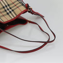 BURBERRY Nova Check Shoulder Bag Nylon Beige Gold Auth 125324-7