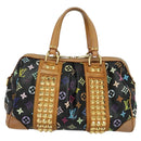 LOUIS VUITTON Monogram Multicolor Courtney MM Bag 2way Black M45642 Auth 125337-13