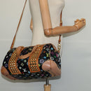 LOUIS VUITTON Monogram Multicolor Courtney MM Bag 2way Black M45642 Auth 125337-22