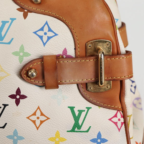 LOUIS VUITTON Monogram Multicolor Claudia Hand Bag White M40193 LV Auth 125340V