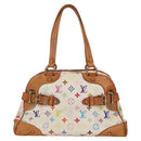 LOUIS VUITTON Monogram Multicolor Claudia Hand Bag White M40193 LV Auth 125340V-13