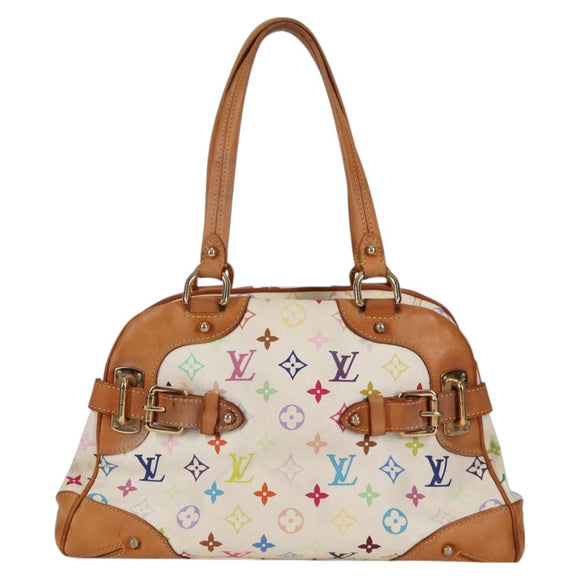 LOUIS VUITTON Monogram Multicolor Claudia Hand Bag White M40193 LV Auth 125340V