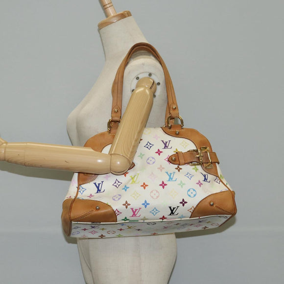 LOUIS VUITTON Monogram Multicolor Claudia Hand Bag White M40193 LV Auth 125340V