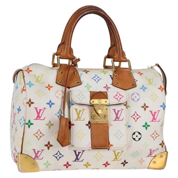 LOUIS VUITTON Monogram Multicolor Speedy 30 Hand Bag White M92643 Auth 125341V