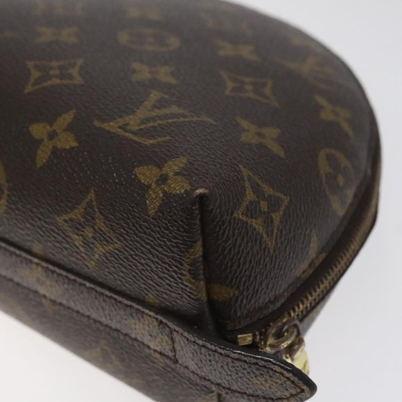 LOUIS VUITTON Monogram Trousse Demi Ronde Cosmetic Pouch M47520 LV Auth 125342