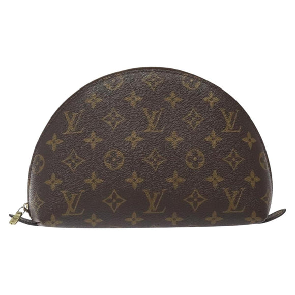 LOUIS VUITTON Monogram Trousse Demi Ronde Cosmetic Pouch M47520 LV Auth 125342