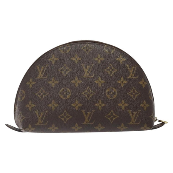 LOUIS VUITTON Monogram Trousse Demi Ronde Cosmetic Pouch M47520 LV Auth 125342