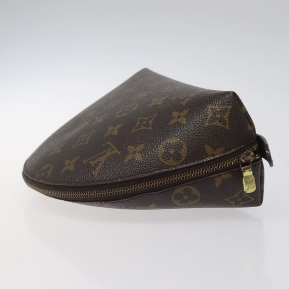 LOUIS VUITTON Monogram Trousse Demi Ronde Cosmetic Pouch M47520 LV Auth 125342