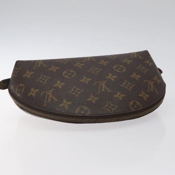 LOUIS VUITTON Monogram Trousse Demi Ronde Cosmetic Pouch M47520 LV Auth 125342