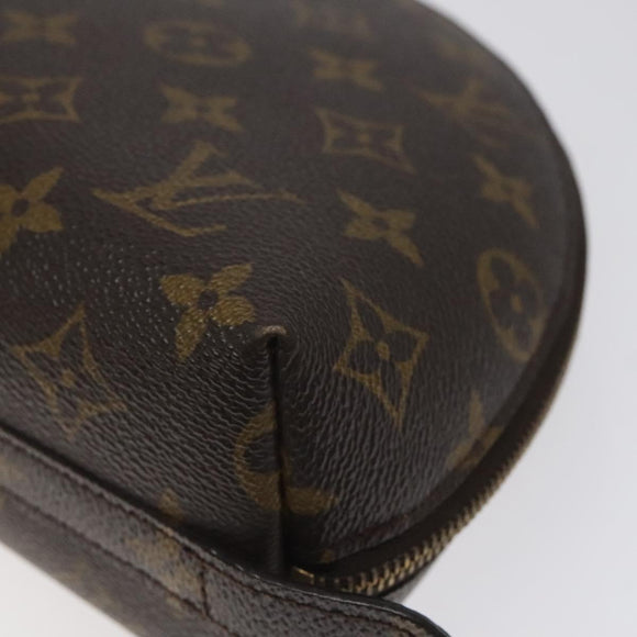 LOUIS VUITTON Monogram Trousse Demi Ronde Cosmetic Pouch M47520 LV Auth 125342