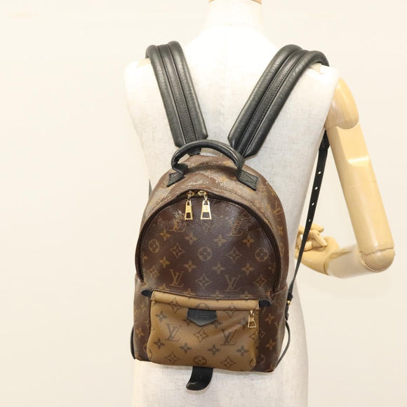 LOUIS VUITTON Monogram Reverse Palm Springs PM Backpack M44870 LV Auth 125354