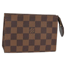 LOUIS VUITTON Damier Ebene Poche Toilette 15 Pouch N47548 LV Auth 125355V-1