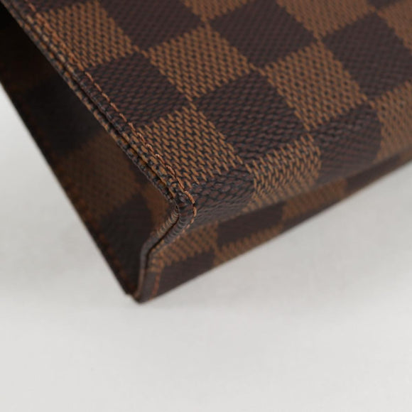 LOUIS VUITTON Damier Ebene Poche Toilette 15 Pouch N47548 LV Auth 125355V
