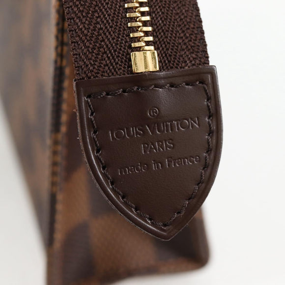 LOUIS VUITTON Damier Ebene Poche Toilette 15 Pouch N47548 LV Auth 125355V