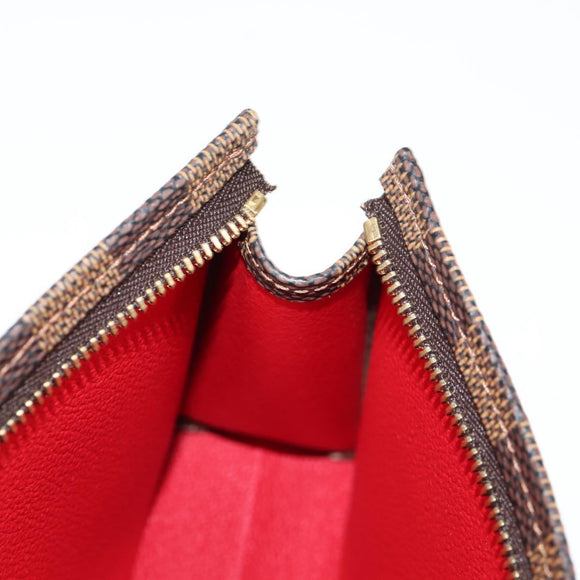 LOUIS VUITTON Damier Ebene Poche Toilette 15 Pouch N47548 LV Auth 125355V