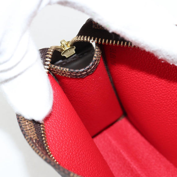 LOUIS VUITTON Damier Ebene Poche Toilette 15 Pouch N47548 LV Auth 125355V