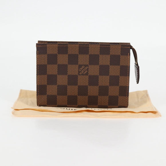 LOUIS VUITTON Damier Ebene Poche Toilette 15 Pouch N47548 LV Auth 125355V