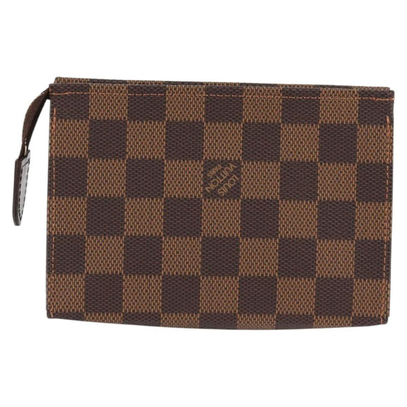 LOUIS VUITTON Damier Ebene Poche Toilette 15 Pouch N47548 LV Auth 125355V