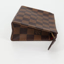 LOUIS VUITTON Damier Ebene Poche Toilette 15 Pouch N47548 LV Auth 125355V-4