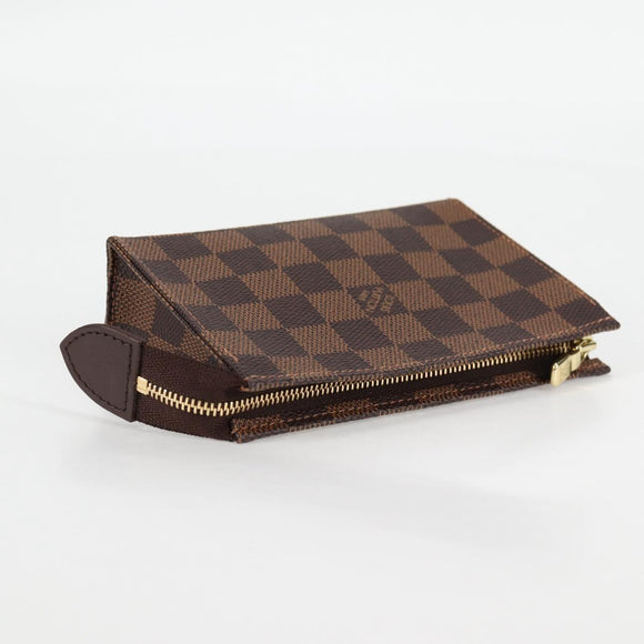 LOUIS VUITTON Damier Ebene Poche Toilette 15 Pouch N47548 LV Auth 125355V