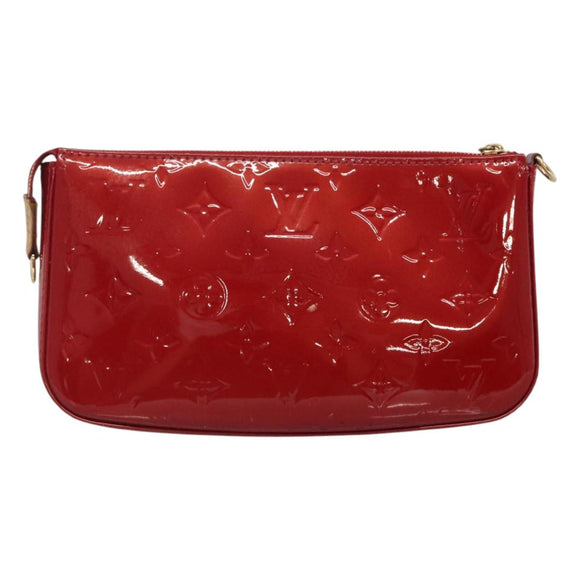 LOUIS VUITTON Vernis Pochette Accessoires Pouch Pomme D'amour M91577 Auth 125358