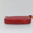 LOUIS VUITTON Vernis Pochette Accessoires Pouch Pomme D'amour M91577 Auth 125358-6