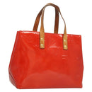 LOUIS VUITTON Monogram Vernis Reade PM Hand Bag Red Rouge M91088 LV Auth 125359-1