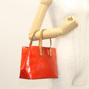 LOUIS VUITTON Monogram Vernis Reade PM Hand Bag Red Rouge M91088 LV Auth 125359-22