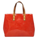 LOUIS VUITTON Monogram Vernis Reade PM Hand Bag Red Rouge M91088 LV Auth 125359-13