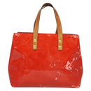 LOUIS VUITTON Monogram Vernis Reade PM Hand Bag Red Rouge M91088 LV Auth 125359-2