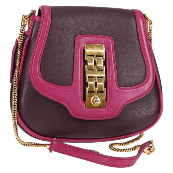 LOUIS VUITTON Art Deco Trapezio Shoulder Bag Leather Pink M97085 Auth 125367AV