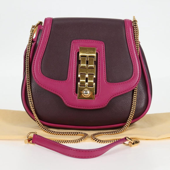 LOUIS VUITTON Art Deco Trapezio Shoulder Bag Leather Pink M97085 Auth 125367AV