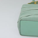 Salvatore Ferragamo Hand Bag Nylon 2way Green Gold Auth 125371-15
