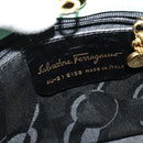 Salvatore Ferragamo Hand Bag Nylon 2way Green Gold Auth 125371-12