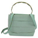 Salvatore Ferragamo Hand Bag Nylon 2way Green Gold Auth 125371-13