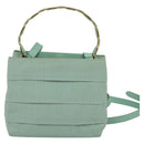 Salvatore Ferragamo Hand Bag Nylon 2way Green Gold Auth 125371-2