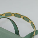 Salvatore Ferragamo Hand Bag Nylon 2way Green Gold Auth 125371-8