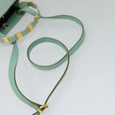Salvatore Ferragamo Hand Bag Nylon 2way Green Gold Auth 125371-9
