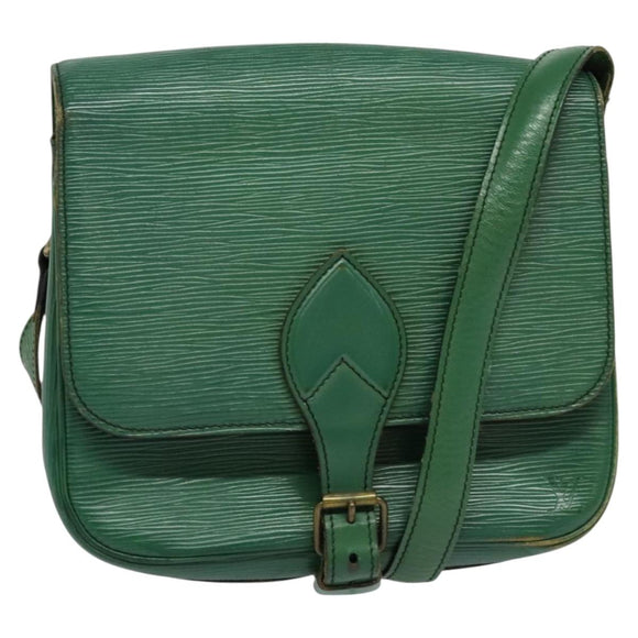 LOUIS VUITTON Epi Cartouchiere MM Shoulder Bag Green M52244 LV Auth 125397