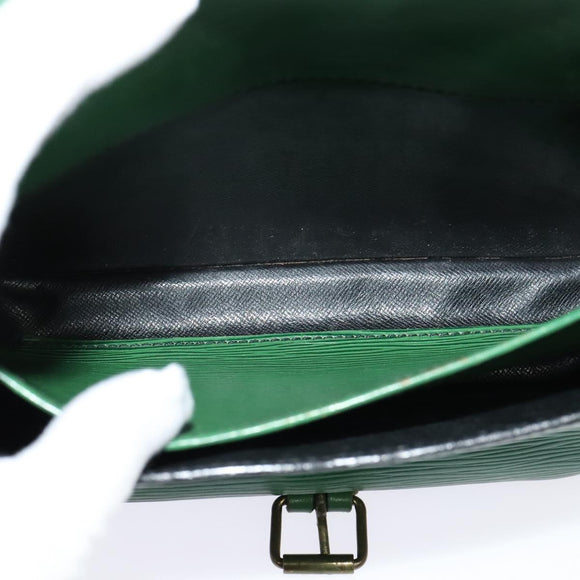 LOUIS VUITTON Epi Cartouchiere MM Shoulder Bag Green M52244 LV Auth 125397