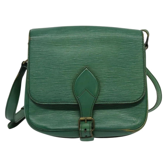 LOUIS VUITTON Epi Cartouchiere MM Shoulder Bag Green M52244 LV Auth 125397