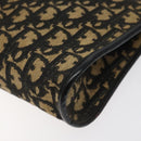 Christian Dior Trotter Canvas Shoulder Bag Black Beige Auth 125405-9