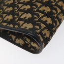 Christian Dior Trotter Canvas Shoulder Bag Black Beige Auth 125405-14