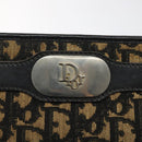 Christian Dior Trotter Canvas Shoulder Bag Black Beige Auth 125405-17