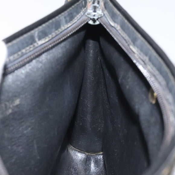 Christian Dior Trotter Canvas Shoulder Bag Black Beige Auth 125405