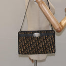 Christian Dior Trotter Canvas Shoulder Bag Black Beige Auth 125405-20