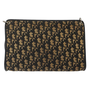 Christian Dior Trotter Canvas Shoulder Bag Black Beige Auth 125405 - 0