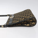 Christian Dior Trotter Canvas Shoulder Bag Black Beige Auth 125405-4