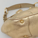 PRADA Shoulder Bag Leather Gold Tone Auth 125408-15